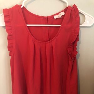 Pink gather sleeve top